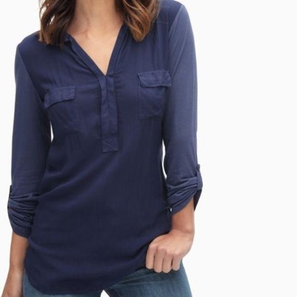 Splendid Two Pocket Henley Navy Blue S - Picture 2 of 8